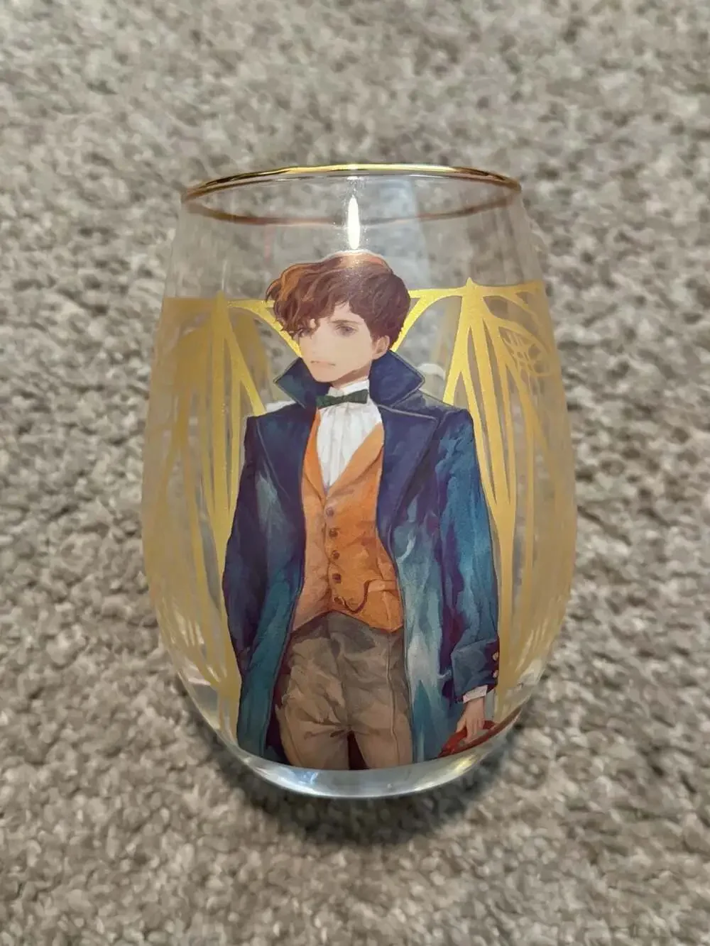 Wizarding World Fantastic Beasts Newt Scamander Stemless Glass with Gold Rim